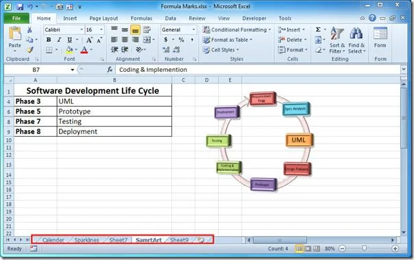Excel 2010: Spalten, Zeilen, Blätter ausblenden/einblenden