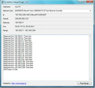 Hacer ping a varias direcciones IP con rango de direcciones IP Pinger