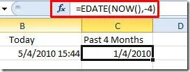 Excel 2010 EDATE-Funktion