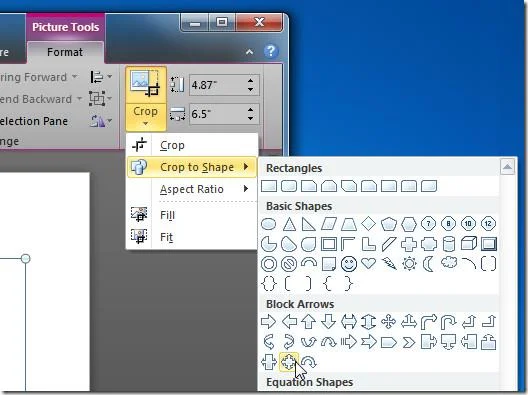 So schneiden Sie Bilder in Formen zu [Word 2010]