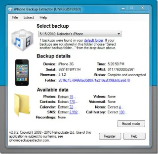 Extraer y recuperar datos del iPhone desde la copia de seguridad de iTunes