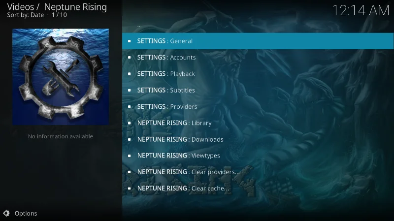 Componente aggiuntivo Neptune Rising per Kodi: un nuovo fork di Covenant