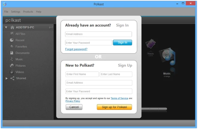 Polkast es una nube personal para acceder remotamente a archivos de escritorio desde iOS, Android y Kindle.
