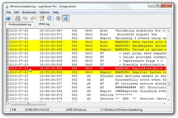 LogViewPro – 分析和比較大型日誌文件