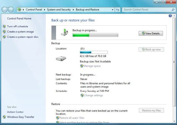 Windows 7で重要なファイル/フォルダをバックアップおよび復元する方法