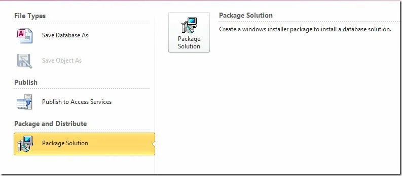 Access 2010: Assistent für Windows Installer-Paketlösungen