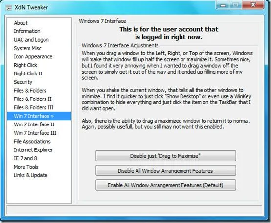 Cómo ajustar Windows 7 con XdN Tweaker