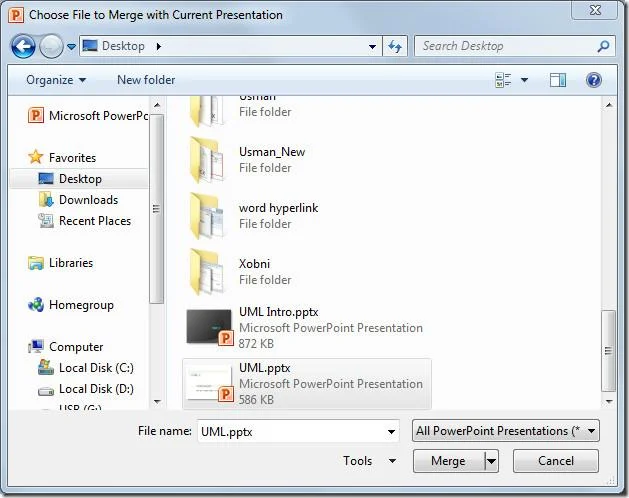 Vergleichen Sie zwei Präsentationen in PowerPoint 2010
