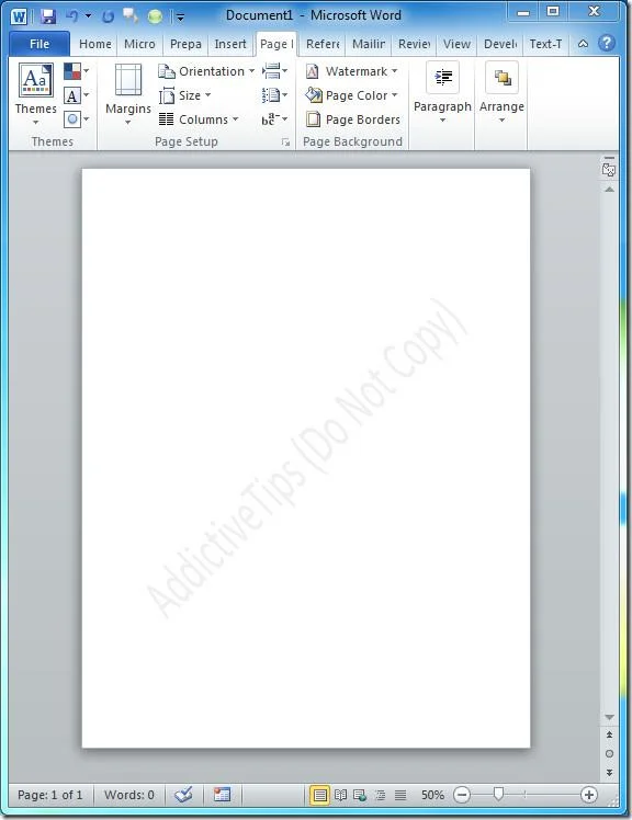 Wasserzeichen in Word 2010