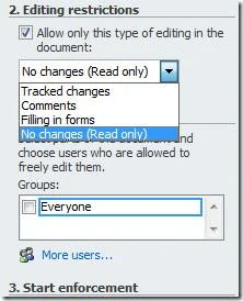 Limita la modifica al documento Word 2010 protetto