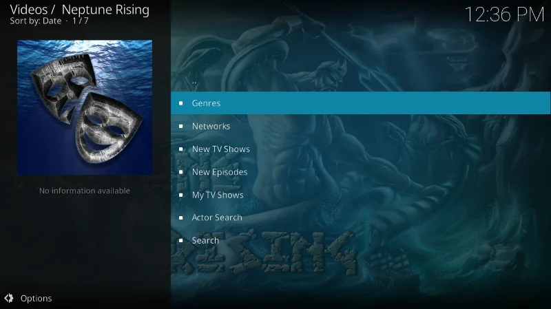 Componente aggiuntivo Neptune Rising per Kodi: un nuovo fork di Covenant