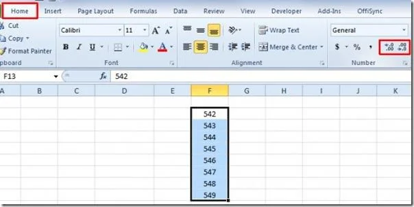 Excel 2010: So verringern/erhöhen Sie die Anzahl der Dezimalstellen