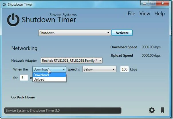 El temporizador de apagado realiza una acción según los eventos del sistema de Windows