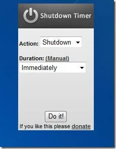 El temporizador de apagado realiza una acción según los eventos del sistema de Windows