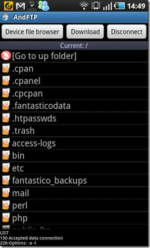 AndFTPはAndroid向けの優れたFTPサーバー/クライアントです
