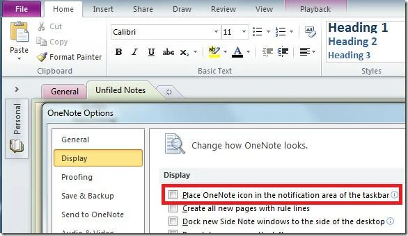 Rimuovi OneNote 2010 Screen Clipper dall'avvio