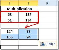 Excel 2010 Matrixmultiplikation (MMULT)
