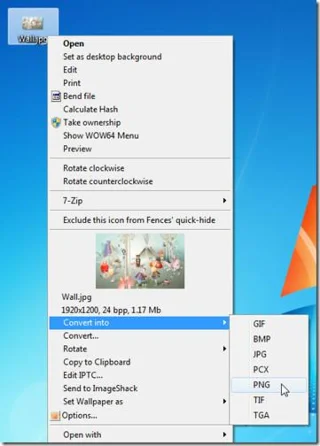 L'estensione shell XnView aggiunge il convertitore di immagini nel menu di scelta rapida