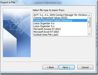 So importieren Sie Kontakte aus einer Excel-Datei in Outlook 2010
