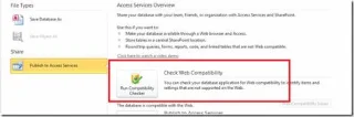 Microsoft Office Access 2010: Webkompatibilitätsprüfung
