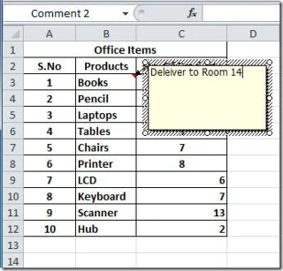 Kommentare in Excel 2010 einfügen