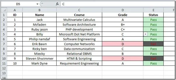 Excel 2010: Datenüberprüfungsliste