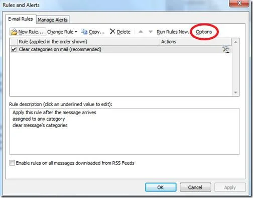 Outlook 2010: E-Mail-Regeln sichern/exportieren