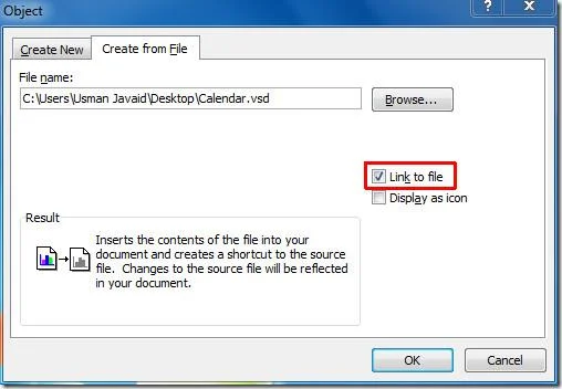 Visio-Zeichnung in Word 2010-Dokument einbetten