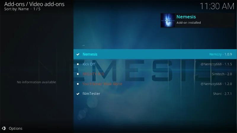 Componente aggiuntivo Nemesis Kodi: come installare Nemesis su Kodi