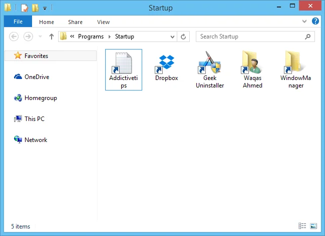 Cómo agregar o quitar programas y archivos al inicio del sistema en Windows 8.1