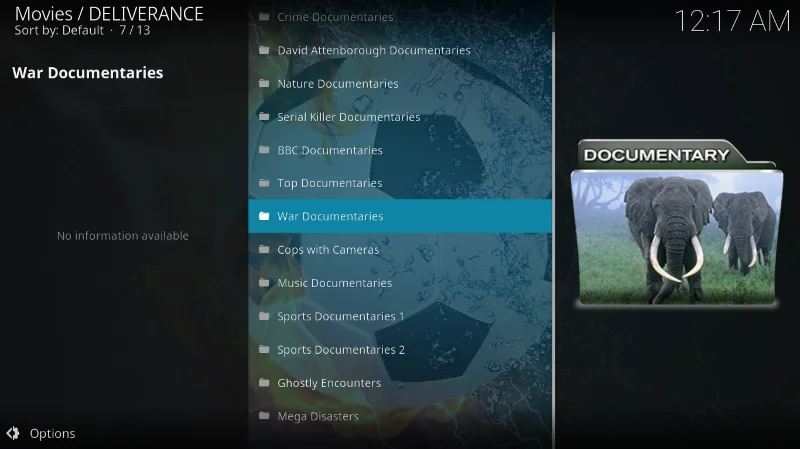 Дополнение Deliverance для Kodi (альтернатива Sports Devil)