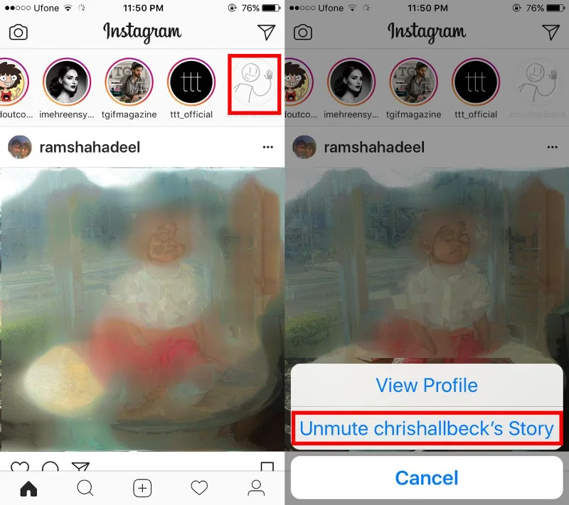 Come disattivare l'audio della storia di Instagram di un utente