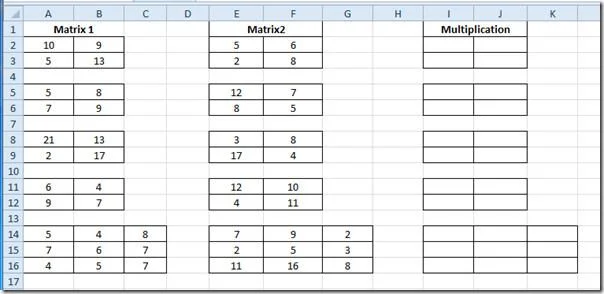 Excel 2010 Matrixmultiplikation (MMULT)