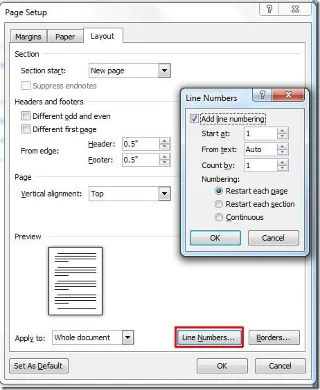 Word 2010: Zeilennummer in Dokument einfügen
