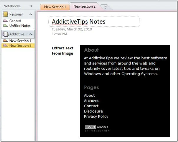 Office OneNote 2010: извлечение текста из изображения [OCR]