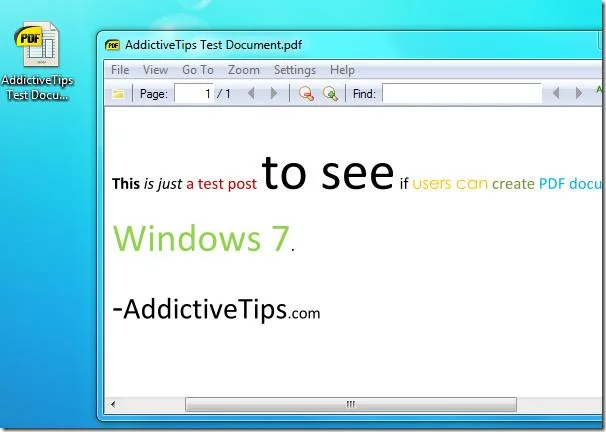 Crea un documento PDF da Microsoft Word 2010 in Windows 7