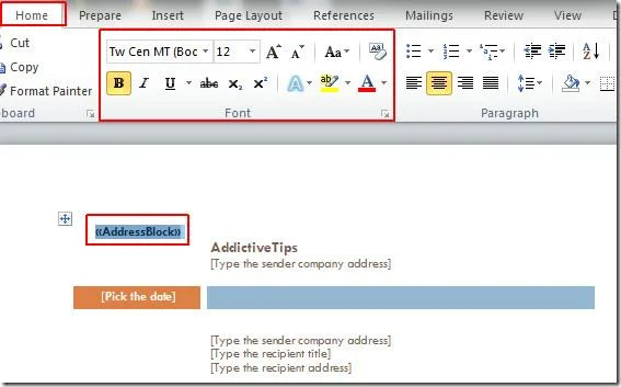 Seriendruck in Word 2010