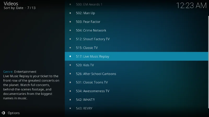 Pluto.tv-Add-on für Kodi: Installation und geführte Tour