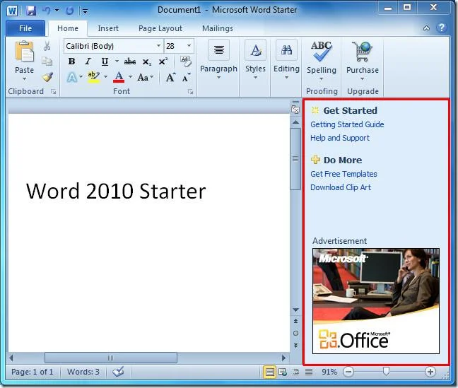 Eine Herausforderung für Entwickler: Deaktivieren von Werbung in Office 2010 Starter