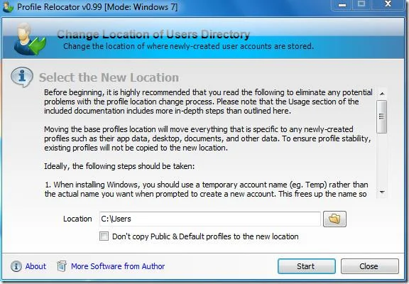 Cambiar el directorio de perfil de usuario predeterminado de Windows