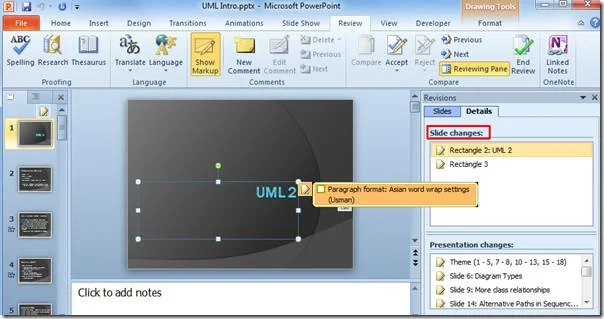 Vergleichen Sie zwei Präsentationen in PowerPoint 2010