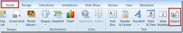 Встроить электронную таблицу Excel в PowerPoint 2010