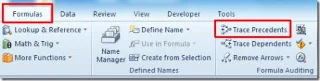 Excel 2010: Verfolgen von Vorgänger- und Nachfolgerformeln