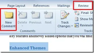 Kommentare in Word 2010-Dokument einfügen