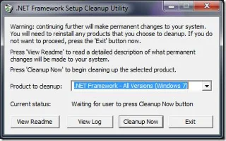 Desinstalar .NET Framework de Windows 7