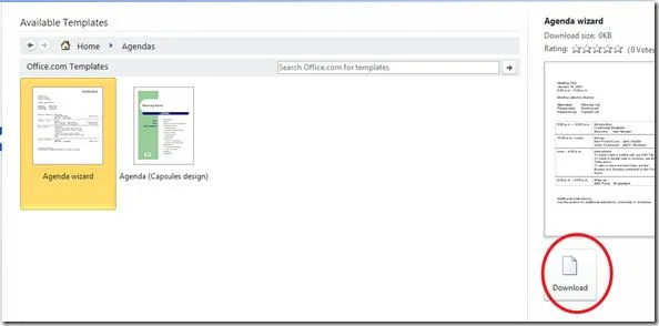 Microsoft Word 2010-Vorlagen