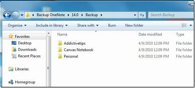 Backup dei blocchi appunti di OneNote 2010