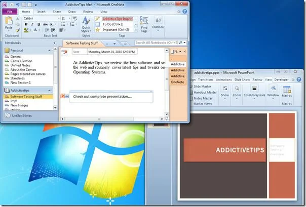 Связать PowerPoint 2010 с блокнотом OneNote 2010