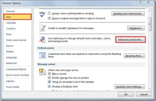 Ändern Sie die Standard-E-Mail-Schriftarteinstellungen und das Design in Outlook 2010