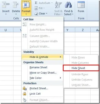 Excel 2010: Spalten, Zeilen, Blätter ausblenden/einblenden